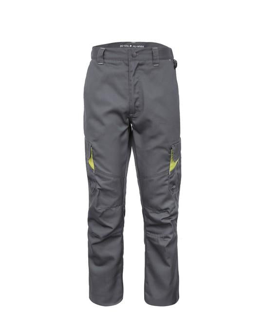 Pantalone Re-use Re-work Grigio Pantalone da Lavoro Poliestere Riciclato con Tasconi Officina Meccanico Magazziniere Elettricista Installatore