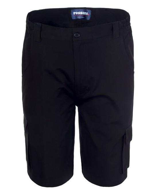Bermuda California Nero Pantaloncino da Lavoro con Tasconi Leggero