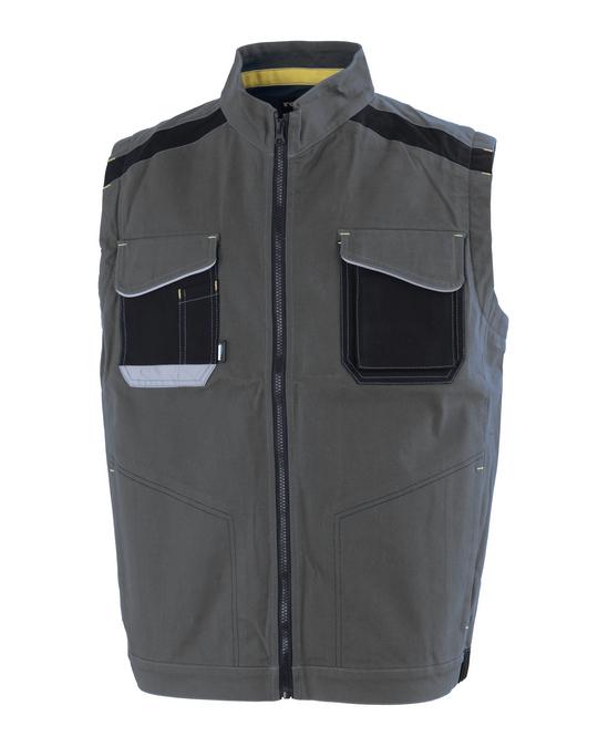 Gilet UltraFlex Grigio Gilet da Lavoro Elasticizzato Elettricista Installatore Magazziniere