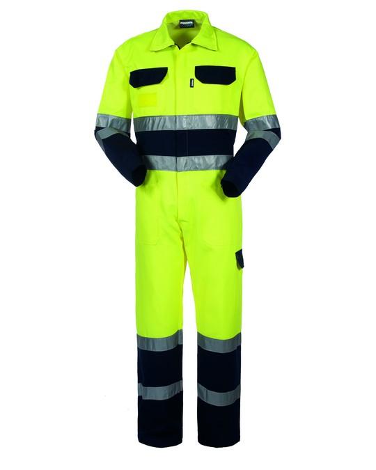 Tuta Bicolore Hi-Vis Giallo/Blu Tuta Alta Visibilità da Cantiere