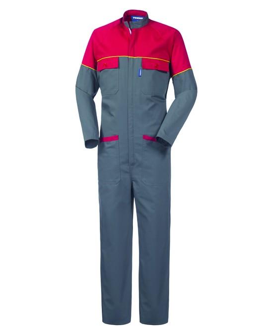 Tuta Sidney Grigio/Rosso Tuta Meccanico Team Racing Officina Gommista Benzinaio