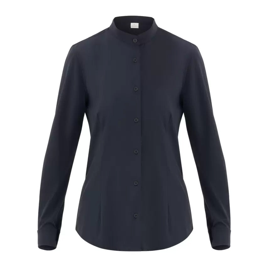 Camicia Venus Nero Camicia Donna Collo Coreana Elasticizzata Cameriera Barman Ristorante