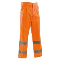 Pantalone Arancio Taglia XL con Bande Riflettenti Pantalone da Cantiere