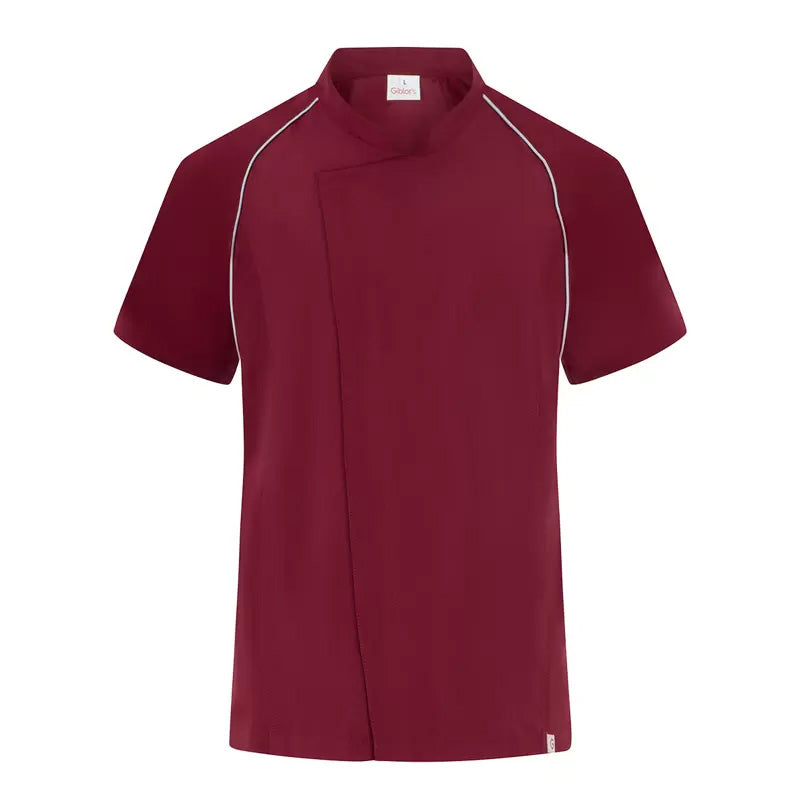 Giacca Javier Bordeaux Giacca Cuoco Manica Corta No Stiro