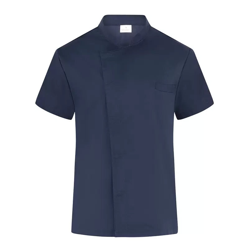 Giacca Federico Blu Casacca Cuoco Manica Corta Leggera