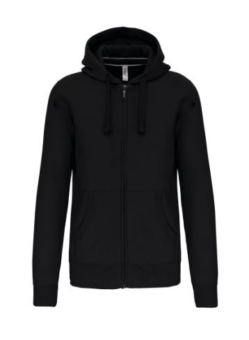 Felpa Kariban Nero Zip Intera Cappuccio Felpa Uomo con Tasche