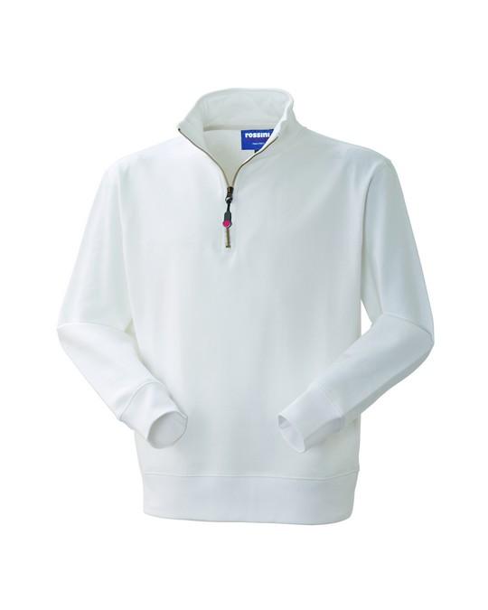 Felpa Grabby Bianco Felpa Mezza Zip Puro Cotone Felpa da Lavoro Industria Officina Tempo Libero