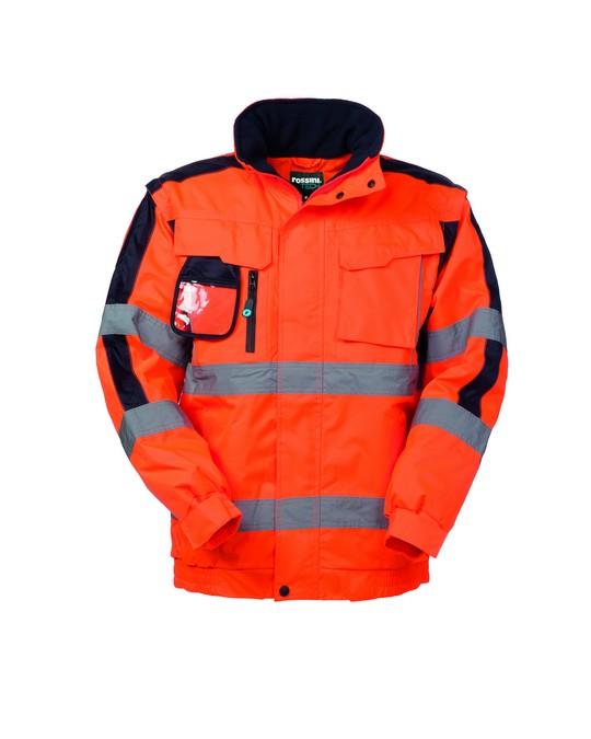 Pilot Eddystone Hi-Vis Arancio/Blu Giubbotto Maniche Staccabili Imbottito da Lavoro Alta Visibilità da Cantiere Asfaltatore Lavori Stradali