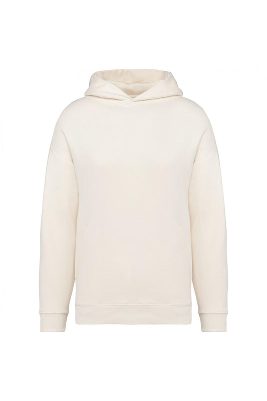 Felpa Oversize Ivory Avorio Felpa Unisex con Cappuccio Tascone Marsupio Vestibilità Ampia