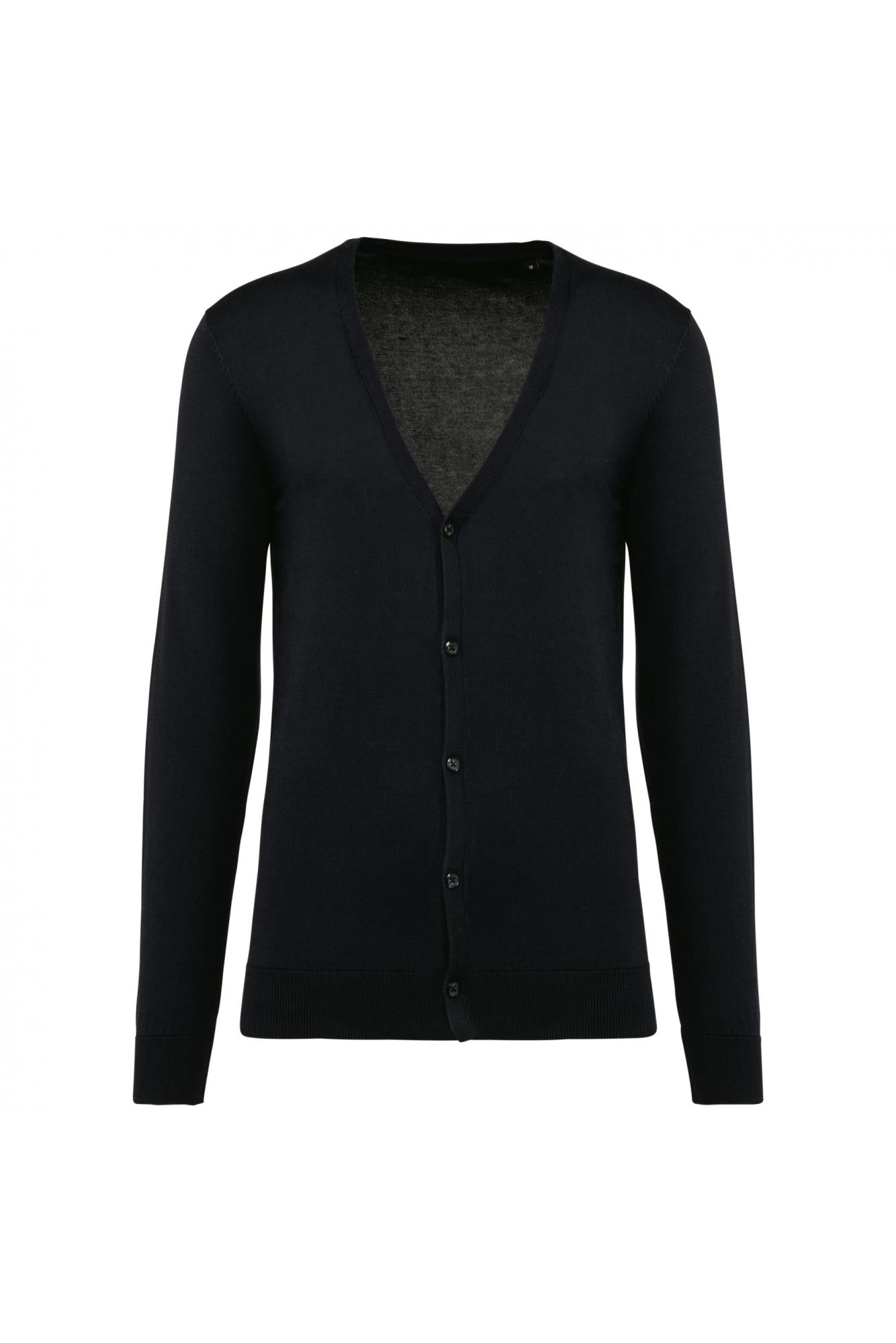 Cardigan Uomo Nero Cotone Supima® Maglioncino con Bottoni Puro Cotone