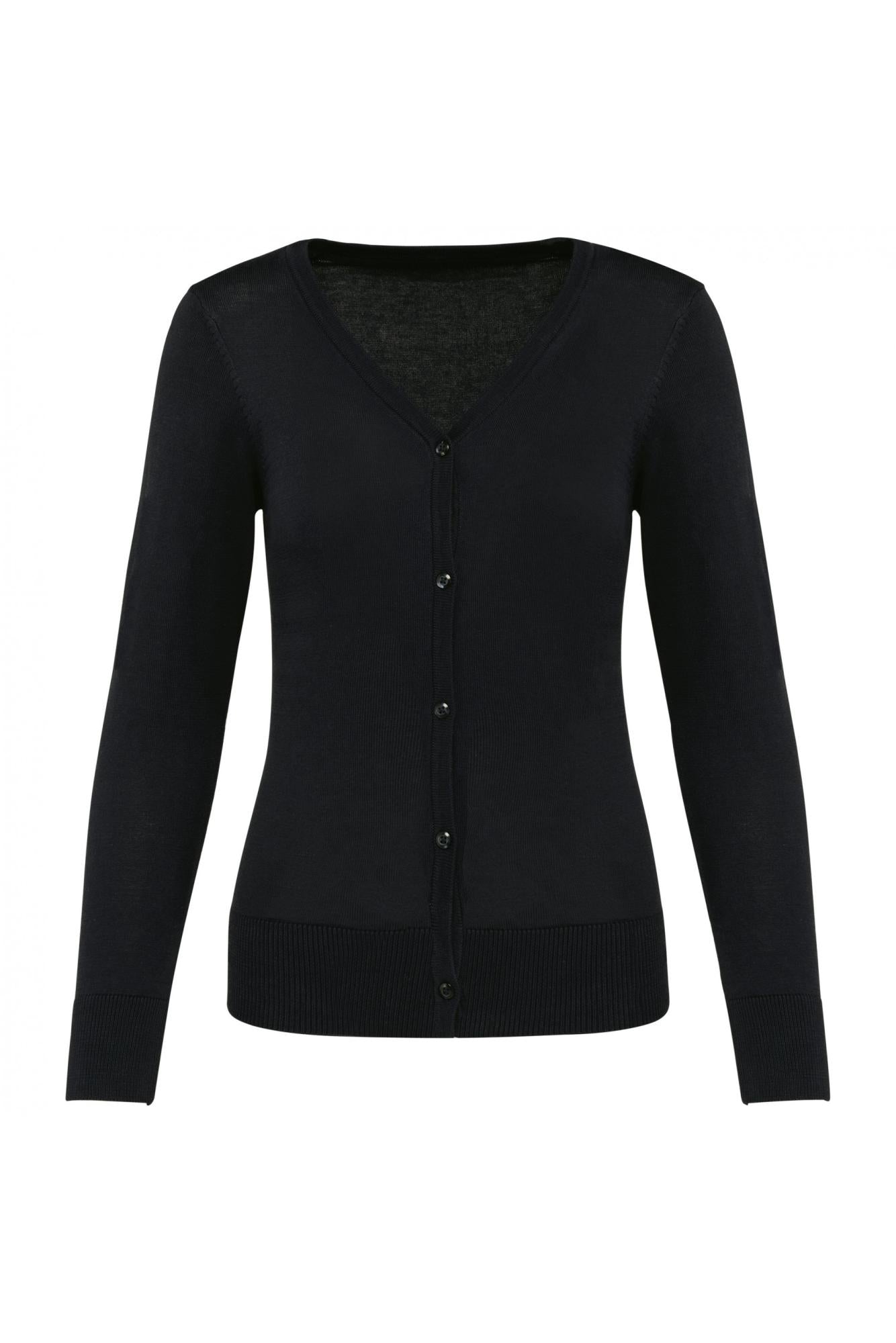 Cardigan Donna Nero Cotone Supima® Maglioncino con Bottoni Puro Cotone