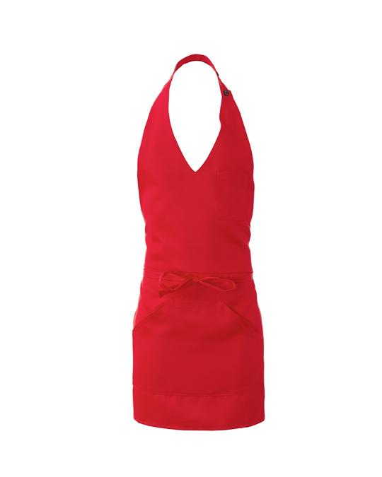 Grembiule Lipari Rosso Grembiule Servizio Pettorina con Tascone