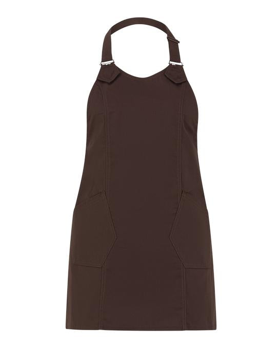 Grembiule Virginia Marrone Grembiule Donna con Tasconi Regolabile Pettorina Cameriera Osteria