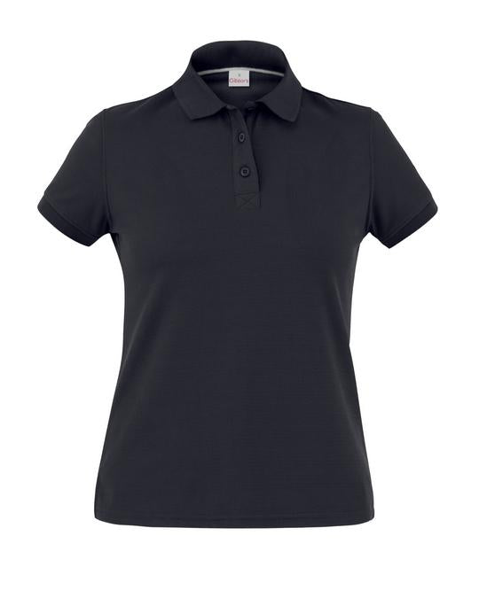 Polo Susan Nero Polo Donna Elasticizzata Tessuto Tecnico Piquet Traspirante