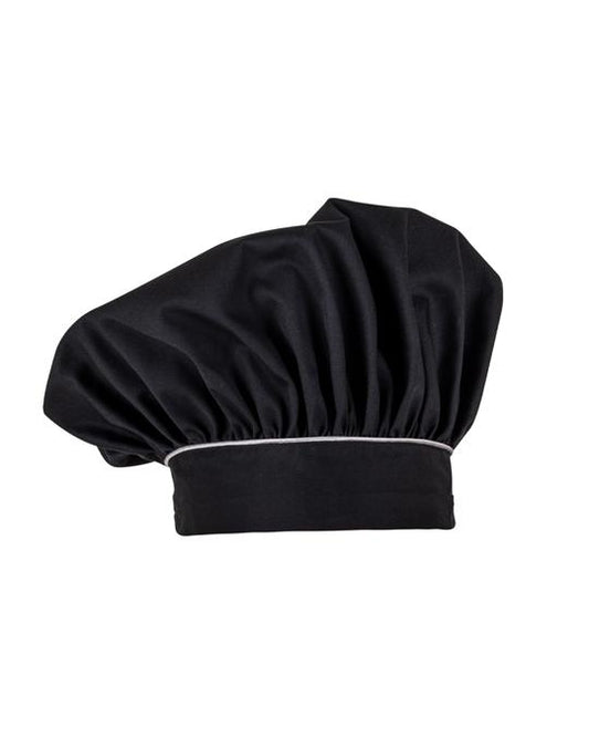 Cappello Cuoco Nero con Profilo Grigio