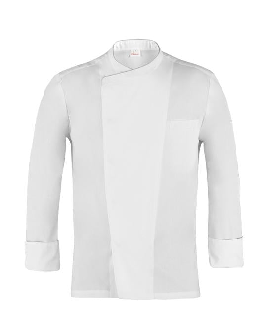 Giacca Patrizio Bianca con Profilo Grigio Giacca Cuoco Manica Lunga