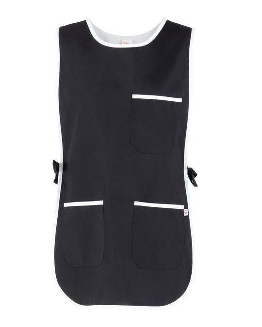 Poncho Zefiro Nero Scamiciato Donna da Lavoro Pulizie Asilo Mensa