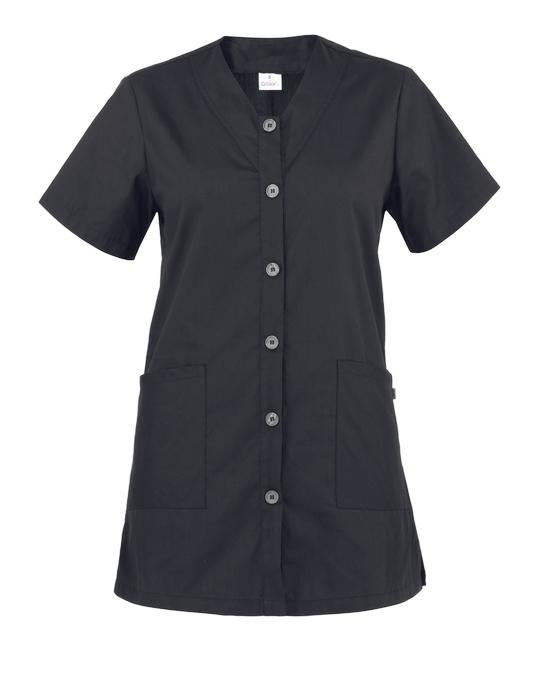 Casacca Camelia Nero Casacca Donna Manica Corta Cucina Pulizie Asilo