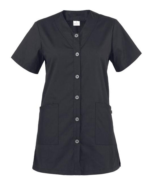 Casacca Camelia Nero Casacca Donna Manica Corta Cucina Pulizie Asilo