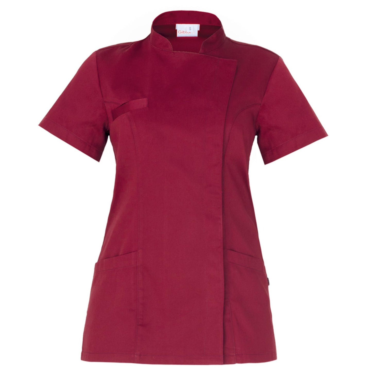 Casacca Tati Bordeaux Manica Corta Casacca Donna Tessuto Satin Dottoressa Farmacista Dentista Infermiera asa oss