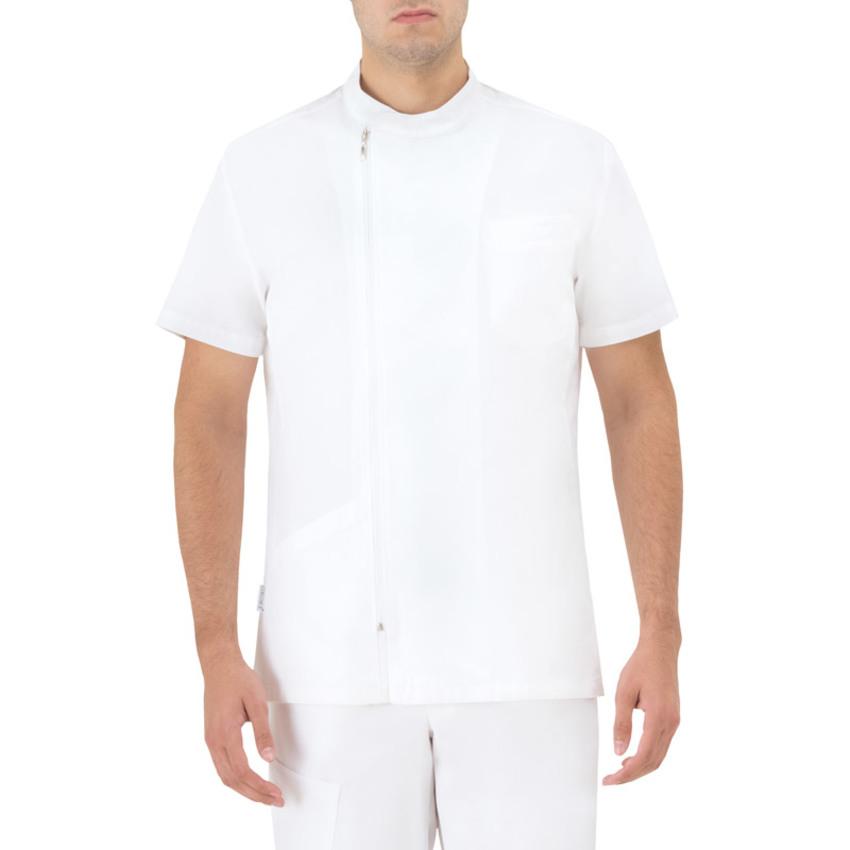 Casacca Ruggero Bianco Manica Corta Casacca Uomo Medico Farmacista Dentista Infermiere Asa Oss