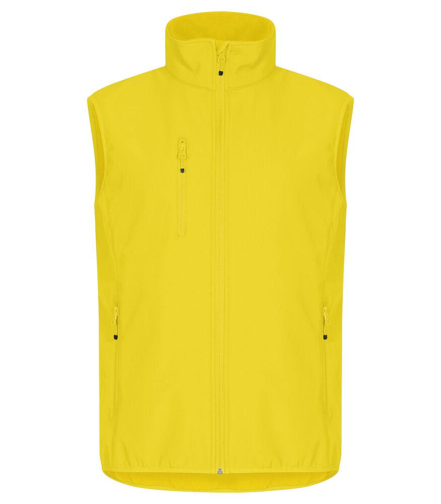 Gilet Softshell Giallo Clique Basic Smanicato Antivento Zip Intera