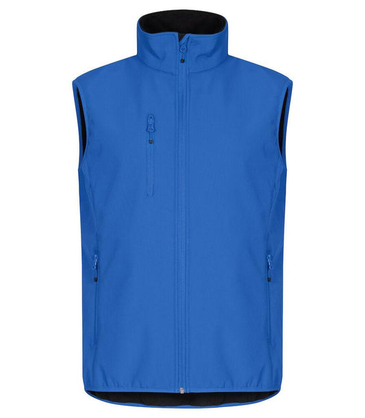 Gilet Softshell Royal Azzurro Clique Basic Smanicato Antivento Zip Intera