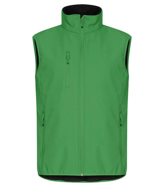 Gilet Softshell Verde Acido Clique Basic Smanicato Antivento Zip Intera