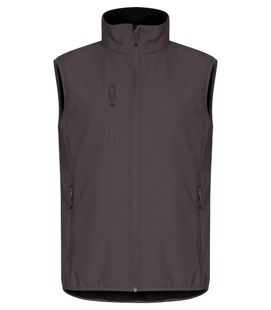 Gilet Softshell Grigio Antracite Clique Basic Smanicato Antivento Zip Intera