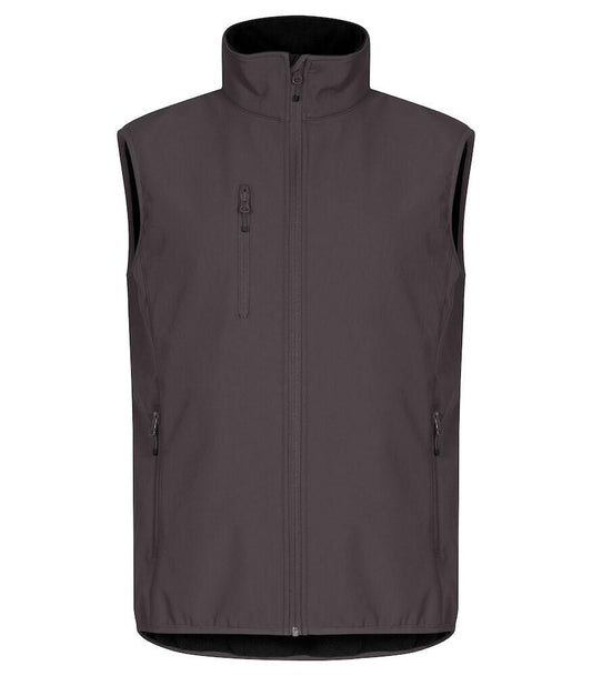 Gilet Softshell Grigio Antracite Clique Basic Smanicato Antivento Zip Intera