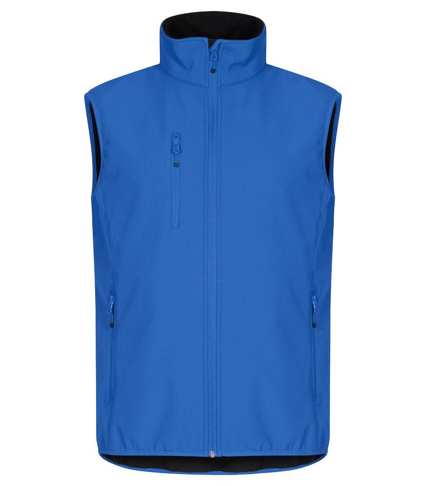 Gilet Softshell Royal Azzurro Clique Basic Smanicato Antivento Zip Intera