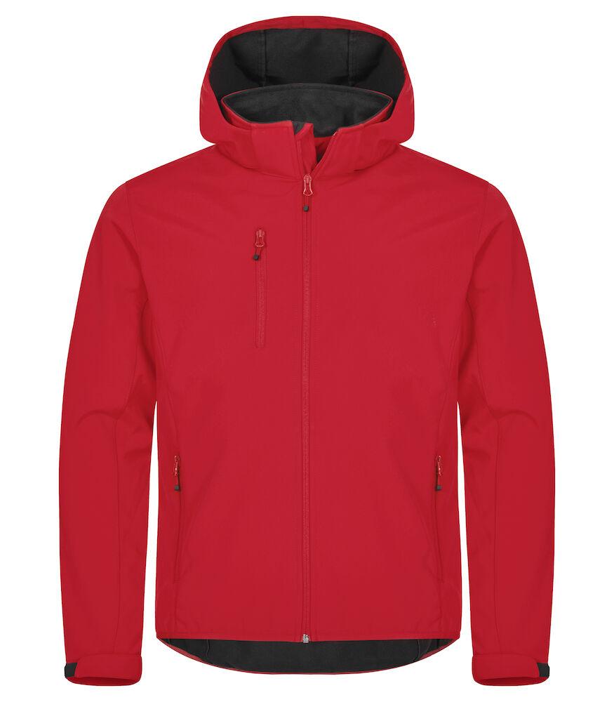 Classic Softshell Rosso Triplo Strato con Cappuccio Taglie Forti