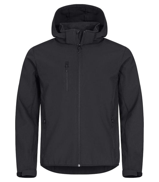 Classic Softshell Nero Triplo Strato con Cappuccio Taglie Forti