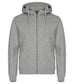 Felpa Clique Miami Grigio Melange con Zip e Cappuccio