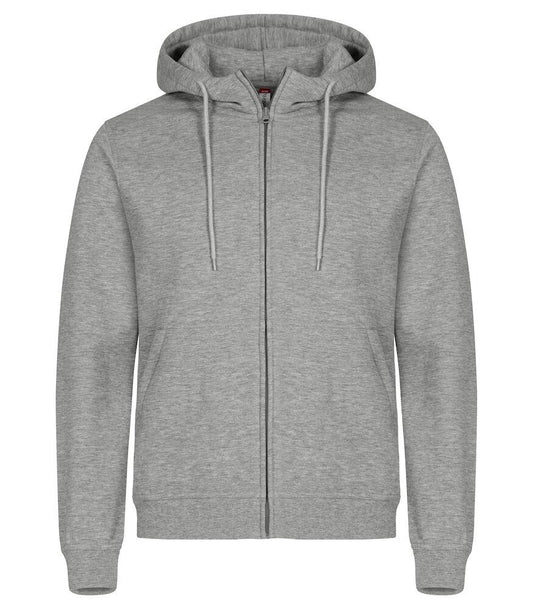 Felpa Clique Miami Grigio Melange con Zip e Cappuccio Taglie Forti