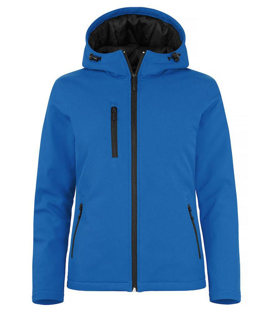 Softshell Royal Azzurro Giubbino Donna Imbottito da Lavoro con Cappuccio Tempo Libero Impermeabile Traspirante