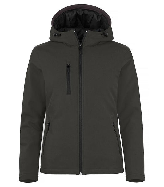 Softshell Grigio Antracite Giubbino Donna Imbottito da Lavoro con Cappuccio Tempo Libero Impermeabile Traspirante