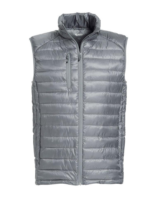 Gilet Hudson Grigio Argento Piumino Smanicato con Tasche Taglie Forti