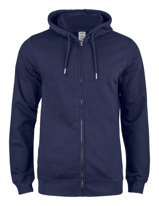 Felpa Clique Zip Cappuccio Blu Felpa Uomo Cotone Organico Ecosostenibile