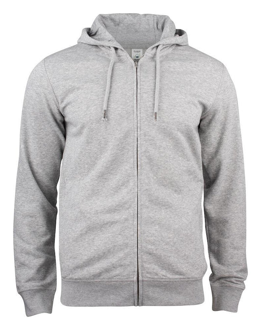 Felpa Clique Zip Cappuccio Grigio Melange Felpa Uomo Cotone Organico Ecosostenibile