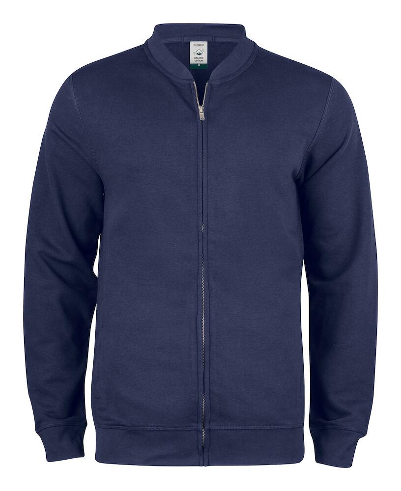 Felpa Clique Cardigan Blu Felpa Uomo con Zip Cotone Organico Ecosostenibile