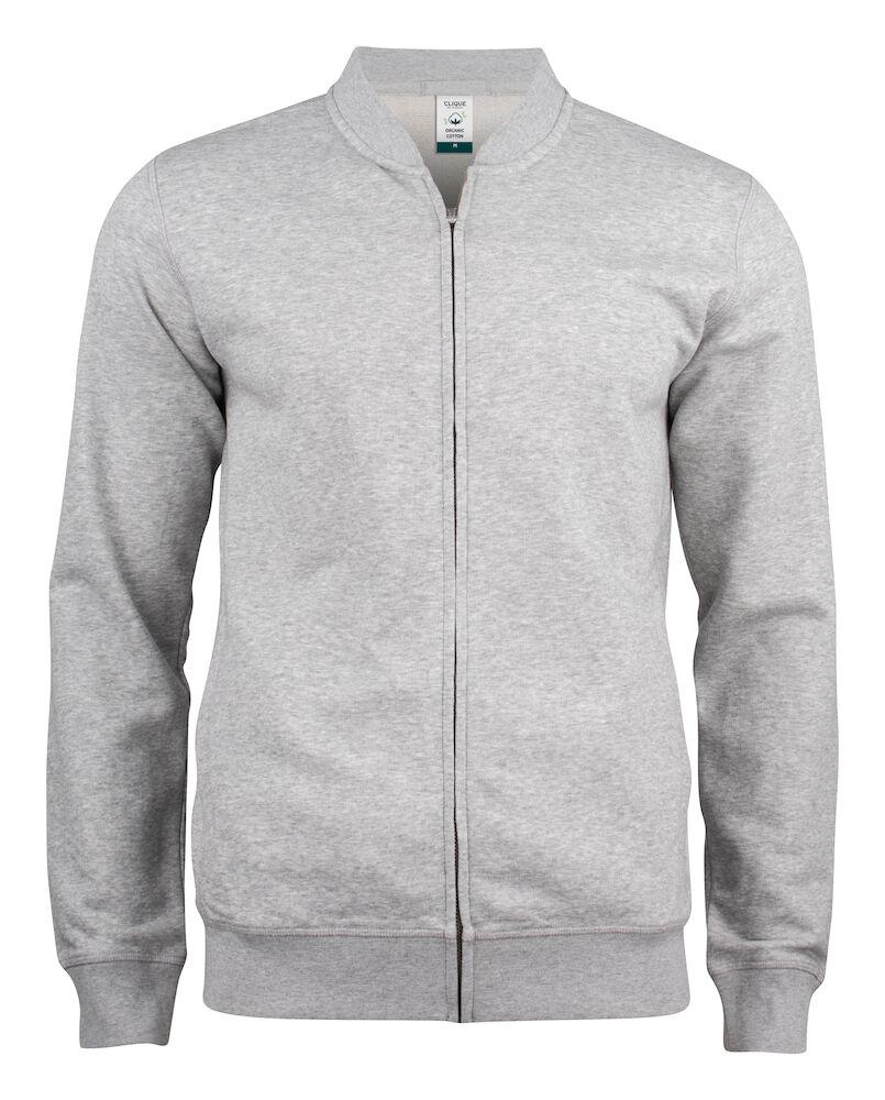 Felpa Clique Cardigan Grigio Melange Felpa Uomo con Zip Cotone Organico Ecosostenibile