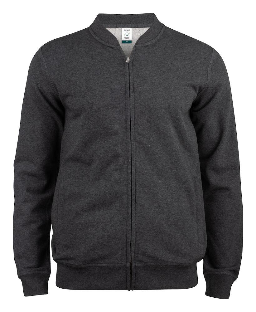 Felpa Clique Cardigan Antracite Melange Felpa Uomo con Zip Cotone Organico Ecosostenibile