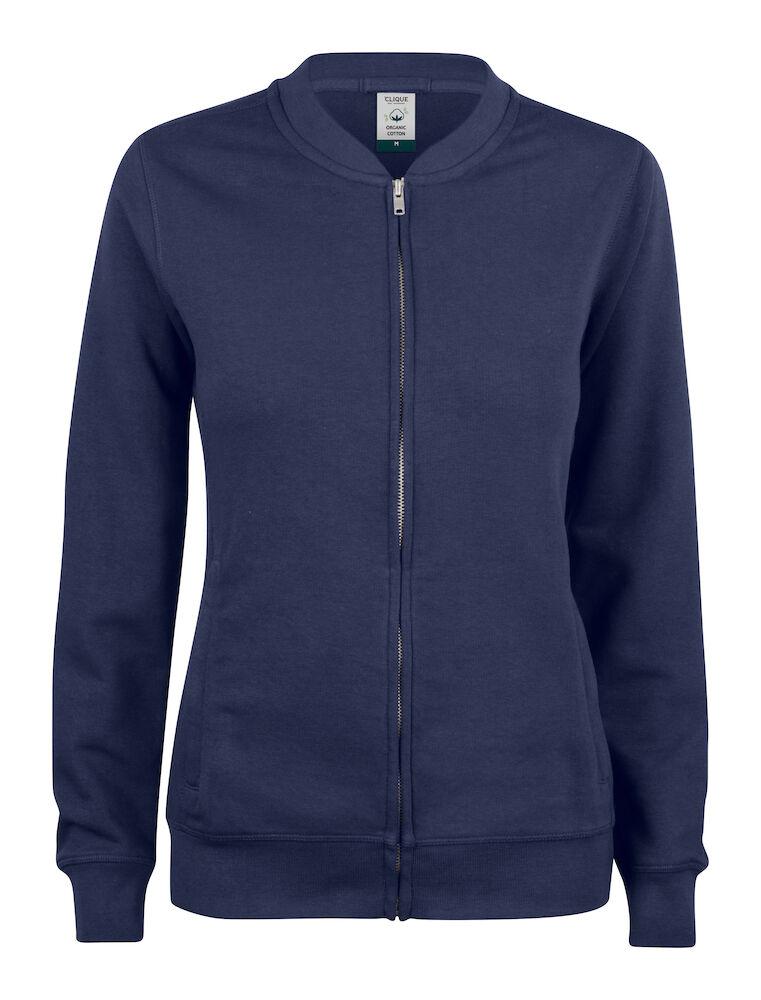 Felpa Clique Cardigan Blu Felpa Donna con Zip Cotone Organico Ecosostenibile