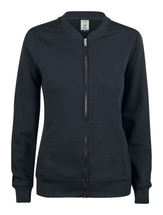 Felpa Clique Cardigan Nero Felpa Donna con Zip Cotone Organico Ecosostenibile