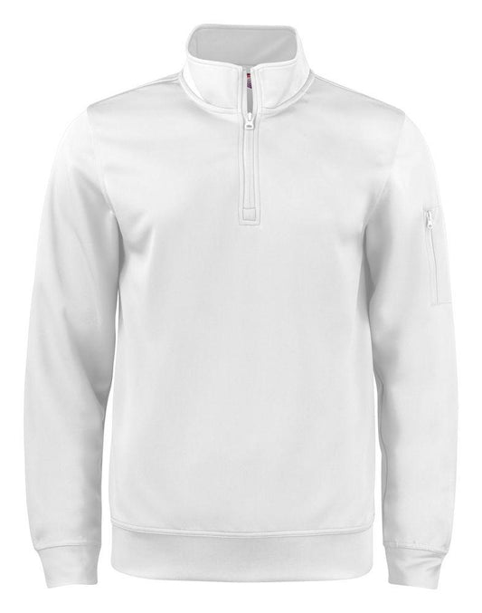 Felpa Tecnica Active Bianco Felpa Sportiva Mezza Zip Taschino su Manica