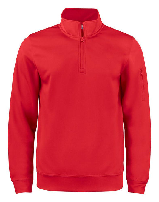 Felpa Tecnica Active Rosso Felpa Sportiva Mezza Zip Taschino su Manica