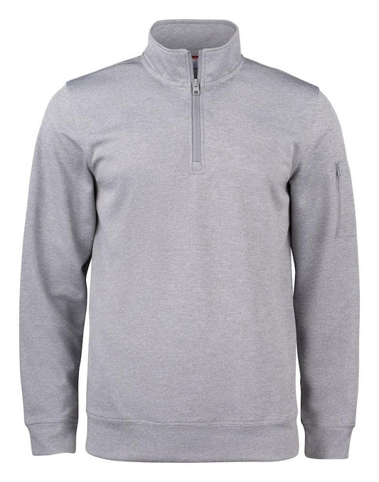 Felpa Tecnica Active Grigio Melange Felpa Sportiva Mezza Zip Taschino su Manica