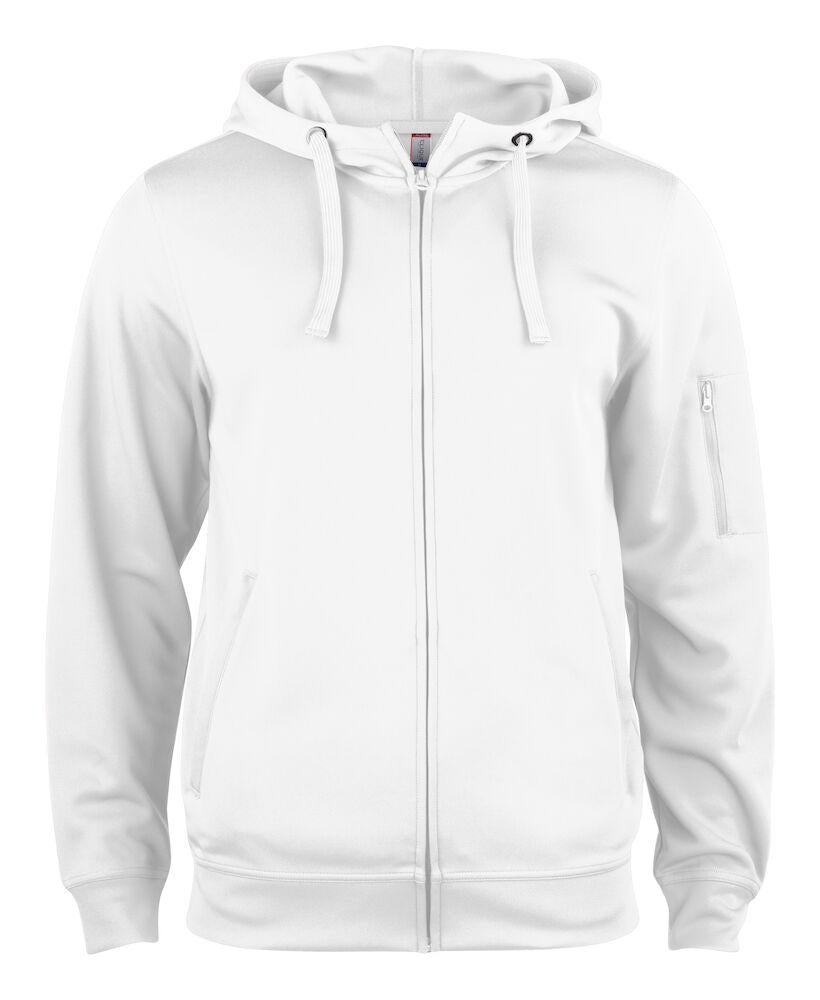 Felpa Tecnica Bianco Felpa Zip Cappuccio Sportiva con Tasche