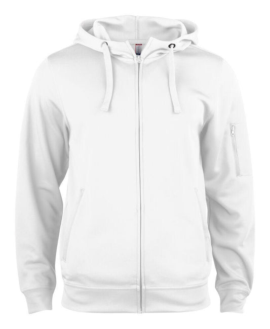 Felpa Tecnica Bianco Felpa Zip Cappuccio Sportiva con Tasche Taglie Forti